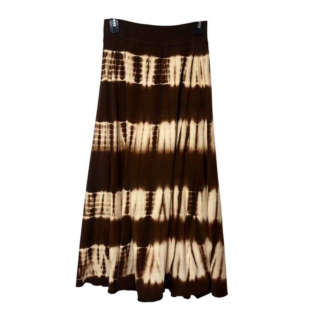 Tryst by Matthew Y2K Brown Tie Dye Cotton Maxi Skirt Boho Made in USA Small